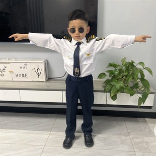 柴娜尼美儿童机长制服飞行员套装儿童船长制服小海军套装水手服装