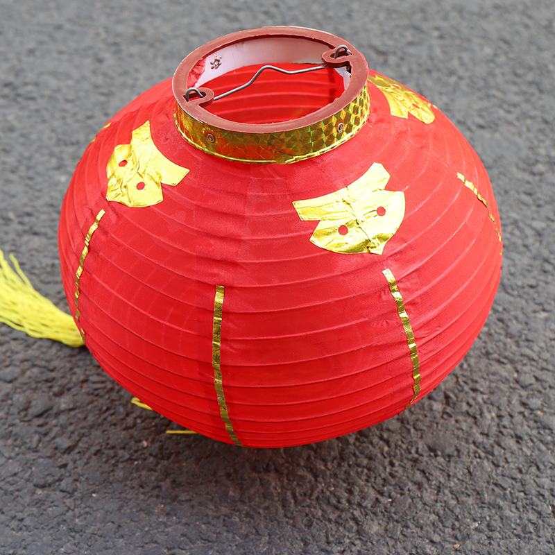 5个新年春节钢丝大红灯笼串联可折叠10寸8寸16寸舞蹈道具防水防晒