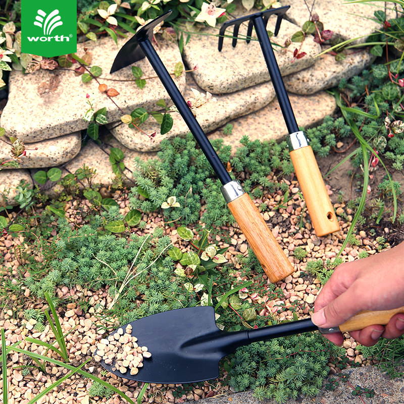 沃施园艺小铲子花铁铲 盆栽种花户外挖土小号种菜家用工具三件套