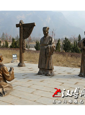 二十四孝文化姑乳不怠古代人物雕塑玻璃纤维孝道铜雕城市广场景观