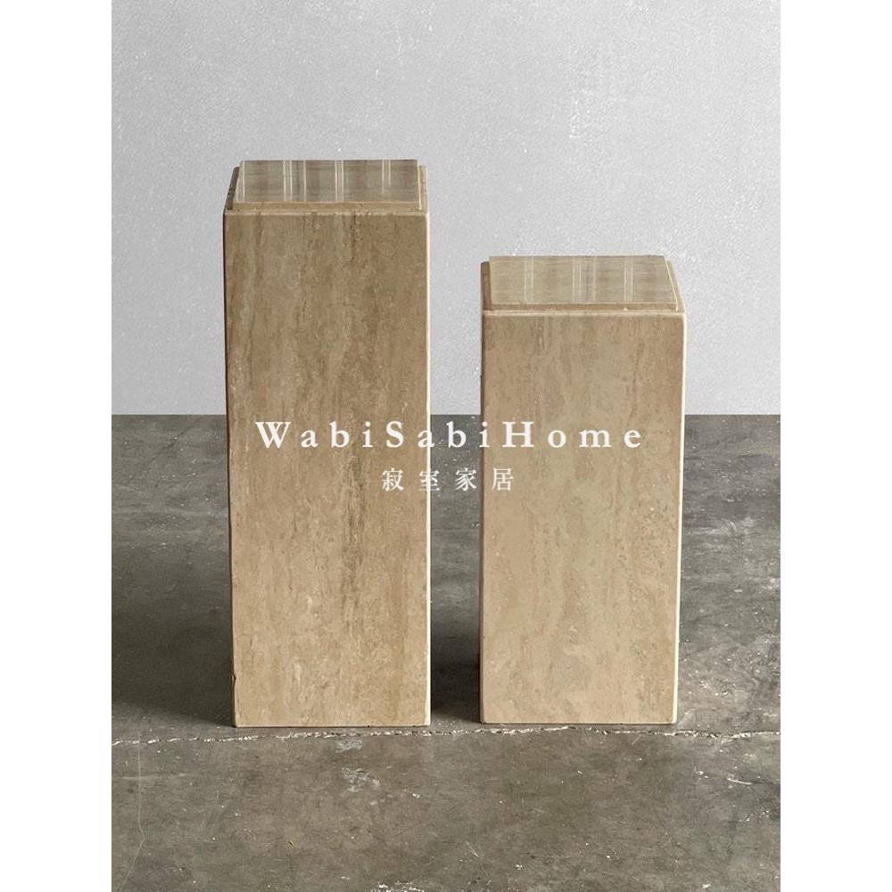 工厂直销定制款黄洞大理石别墅创意角几落地雕塑底座展台墩墩立柱