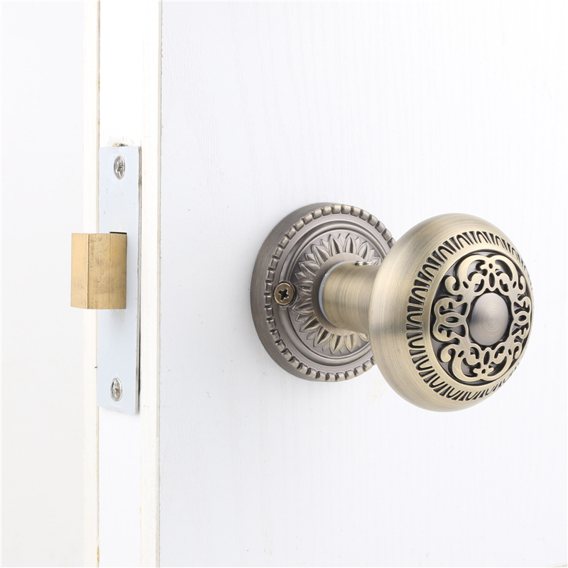 依佰利隐形门仿古门锁背景门单面暗锁欧式室内球形锁美式圆球把手