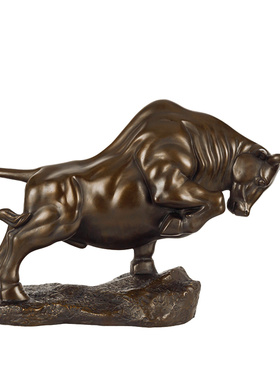 纯铜牛摆件牛气冲天工艺品家居客厅办公室招财牛装饰摆件铜牛礼品