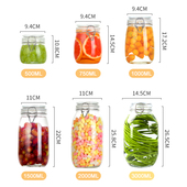 玻璃密封罐泡百香果柠檬水蜂蜜茶罐子青梅酒玻璃瓶腌装 食品储存罐