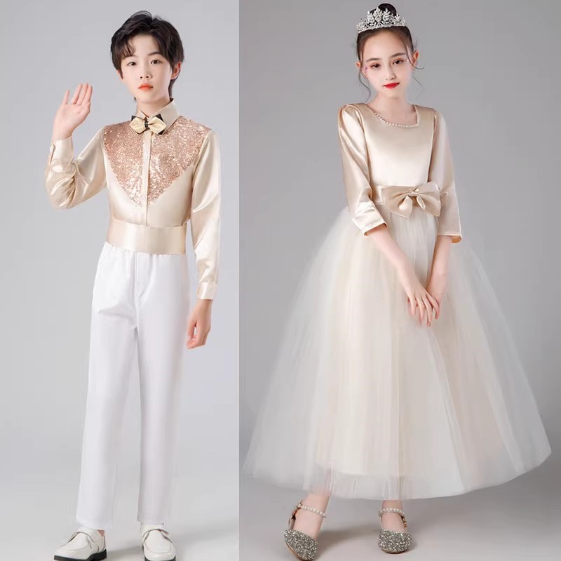 六一中小学生大合唱礼服初中生男女诗歌朗诵比赛服装主持人演出服