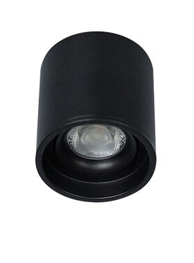 黑色led明装防眩射灯5W7W10W吸顶过道可调角度免开孔三色天花筒灯