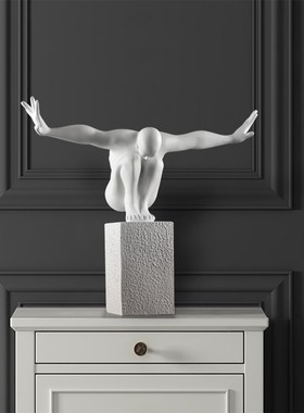 体操人摆件创意简约酒店电视柜样板房售楼处书房软抽象装饰品