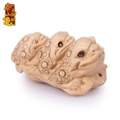 天御阁正宗桃木金蟾摆件三足三脚金蟾蜍挂件饰品手把件木雕工艺品