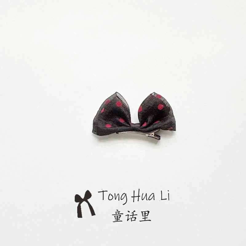 2024新款立体蝴蝶结儿童发夹女童波点头饰发卡小女孩宝宝夹子发饰