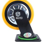 沪鸣脚轮万向轮3456寸重型聚氨酯全静音万向轮刹车推车平板车脚轮