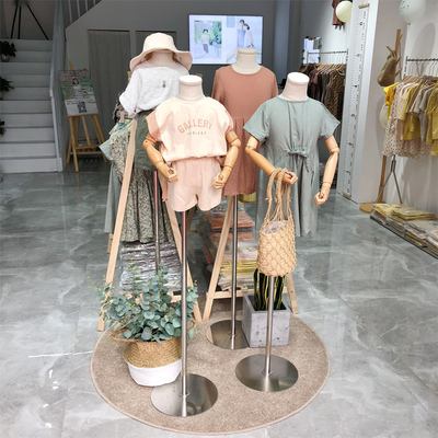 儿童模特道具女半身银色服装店童装模特小孩橱窗带手服装模特衣架