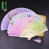 马面裙扇子古风折扇汉服舞蹈扇子日式 便携绢扇男女扇工艺礼品扇子