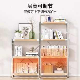 风厨房落地置物架家用阳台组合收纳架微波炉烤箱储物架 简约日式