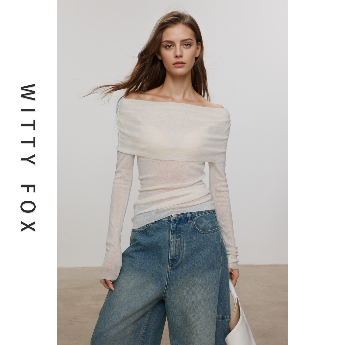 WITTYFOX水溶羊毛薄透针织衫