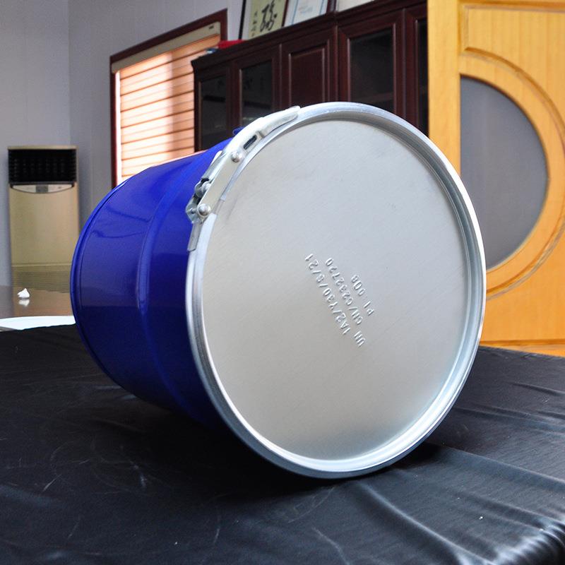 钢桶蓝色缩底桶带盖铁桶化学桶钢桶机油桶包装桶开口铁桶镀锌钢桶