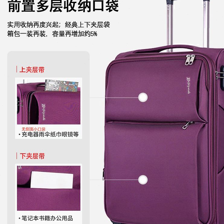 20男拉杆箱密码箱寸登机箱耐帆布行李箱女用超大24寸牛津布旅行箱