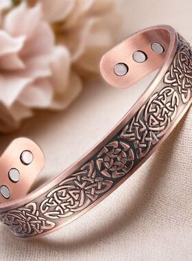 铜饰品复古开口能量纯手镯