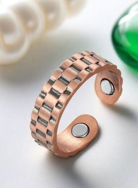 同款纯磁石开口戒指创意手红铜