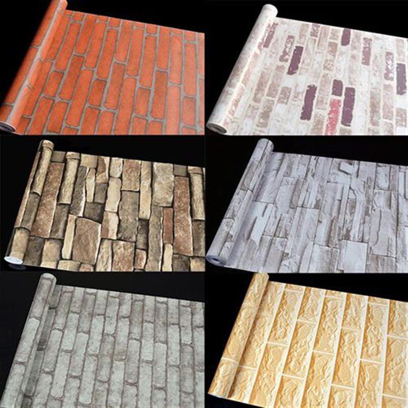 砖纹墙纸自粘壁纸烧烤店面防水仿砖墙裙墙贴饭店墙围自贴墙纸餐饮