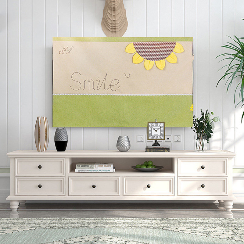 电视罩防尘套55寸k田园液晶盖布挂式布艺42寸壁挂60曲面52电视机