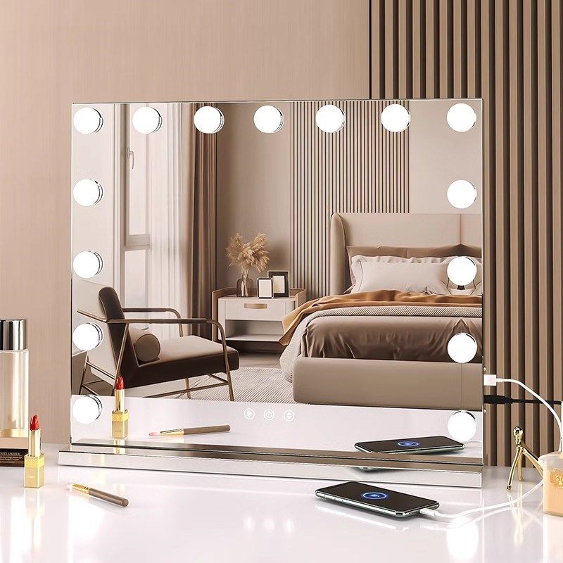 高清化妆镜带灯led灯泡台式桌面梳妆镜智能镜化妆师美妆镜子ins,家庭/个人清洁工具,柜镜/梳妆镜,淘宝优惠券,粉丝福利购,淘宝优惠卷