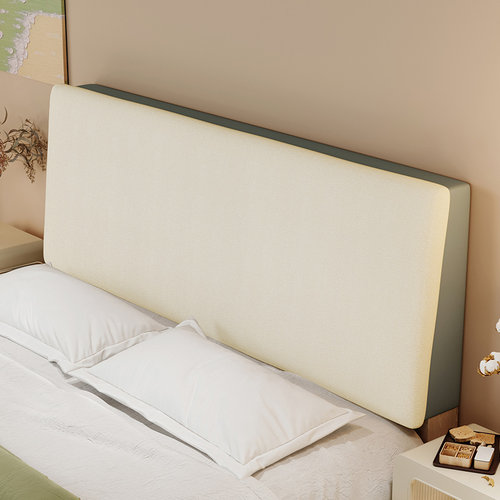 奶油风牀头e靠垫软包婴儿防撞靠枕牀头大靠背垫儿童卡通套罩可拆