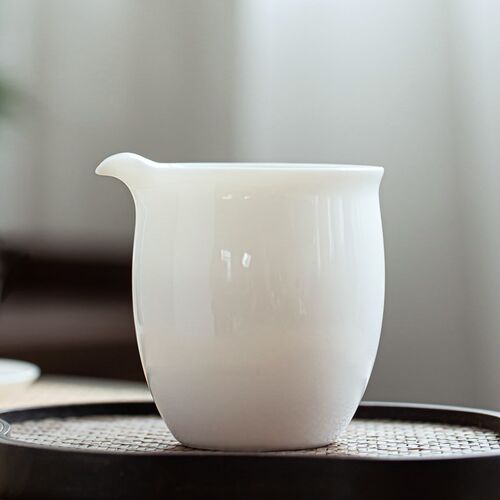 260毫升公道杯k德化白瓷倒分茶器匀杯羊脂玉陶瓷功夫茶具配件茶海