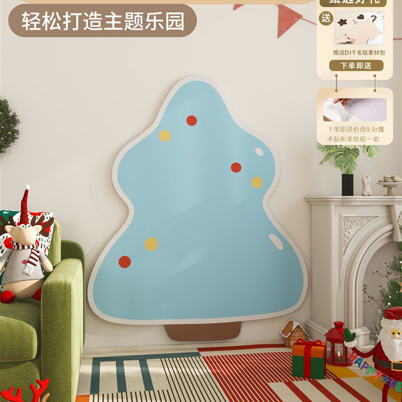 童趣可爱圣诞树照片墙幼儿园环创教室背景K墙圣诞主题装饰软装墙