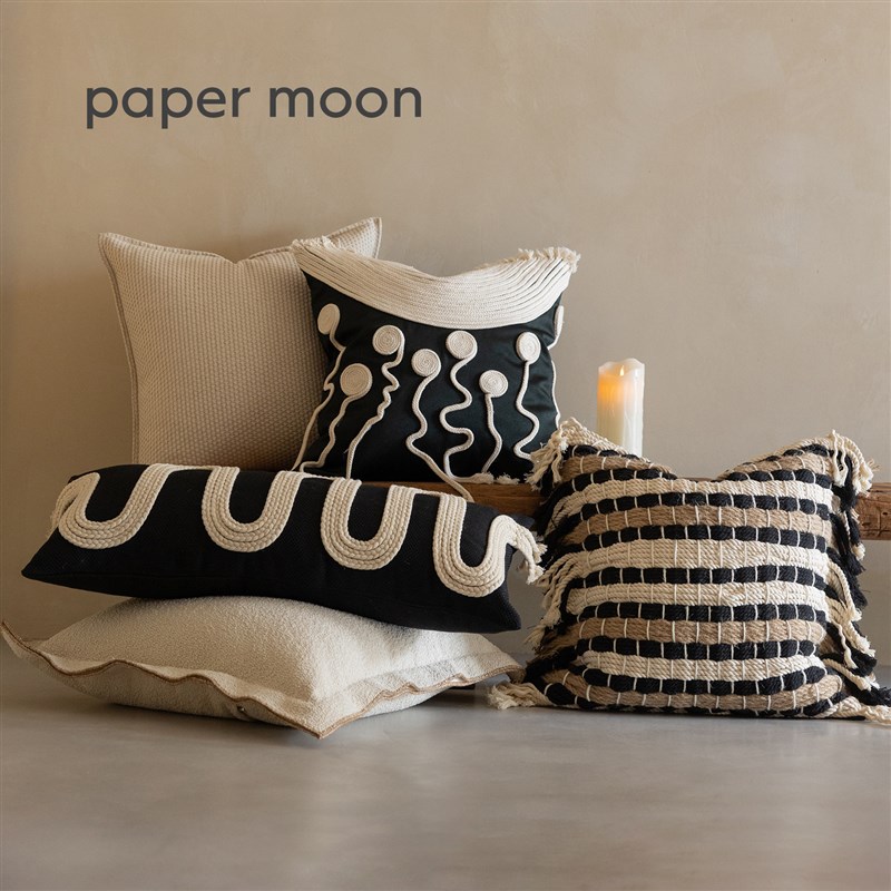侘寂现代简约客厅沙发靠枕靠垫麻绳别墅样板房间民宿抱枕黑色腰枕