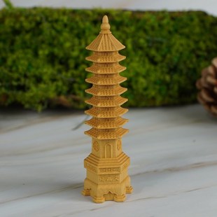 小叶黄杨雕刻九层文昌塔实木工艺品手把件文星高照金榜题名小摆件