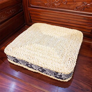 蒲团方形藤编草编海绵垫加厚榻榻米飘窗打坐拜佛T瑜伽坐垫草编蒲