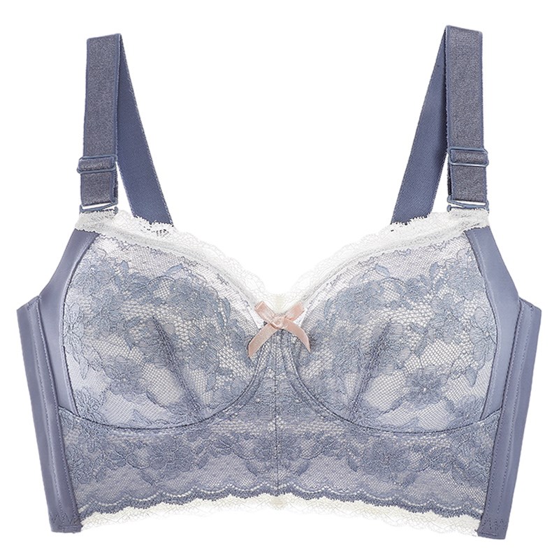 3件100元】大胸显小内衣女无钢圈全罩杯文胸聚拢收副乳超薄款夏天