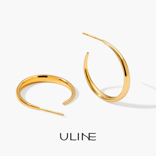 ULINE925纯银耳环hoop耳圈耳钉