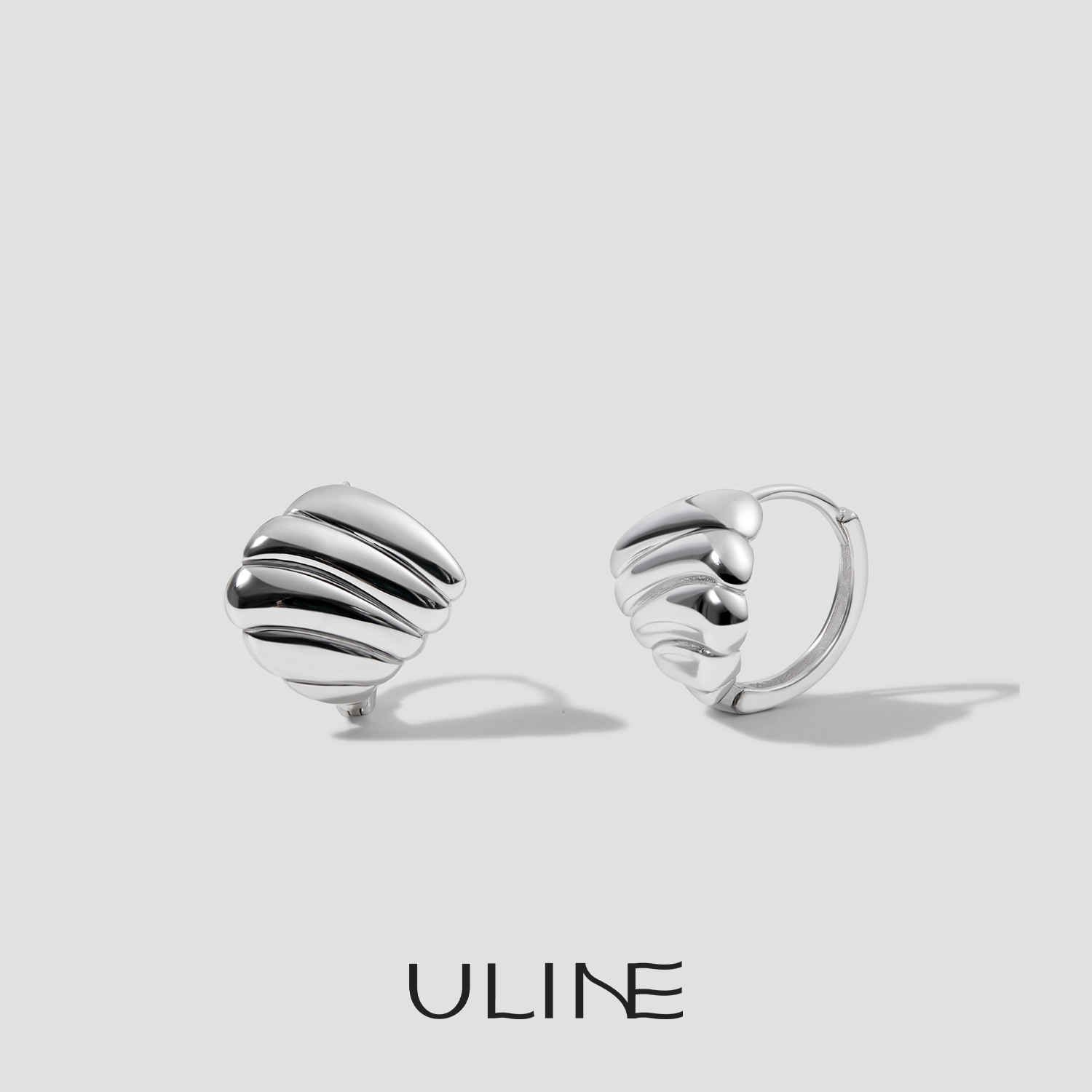 ULINE通体925纯银耳环设计感耳圈