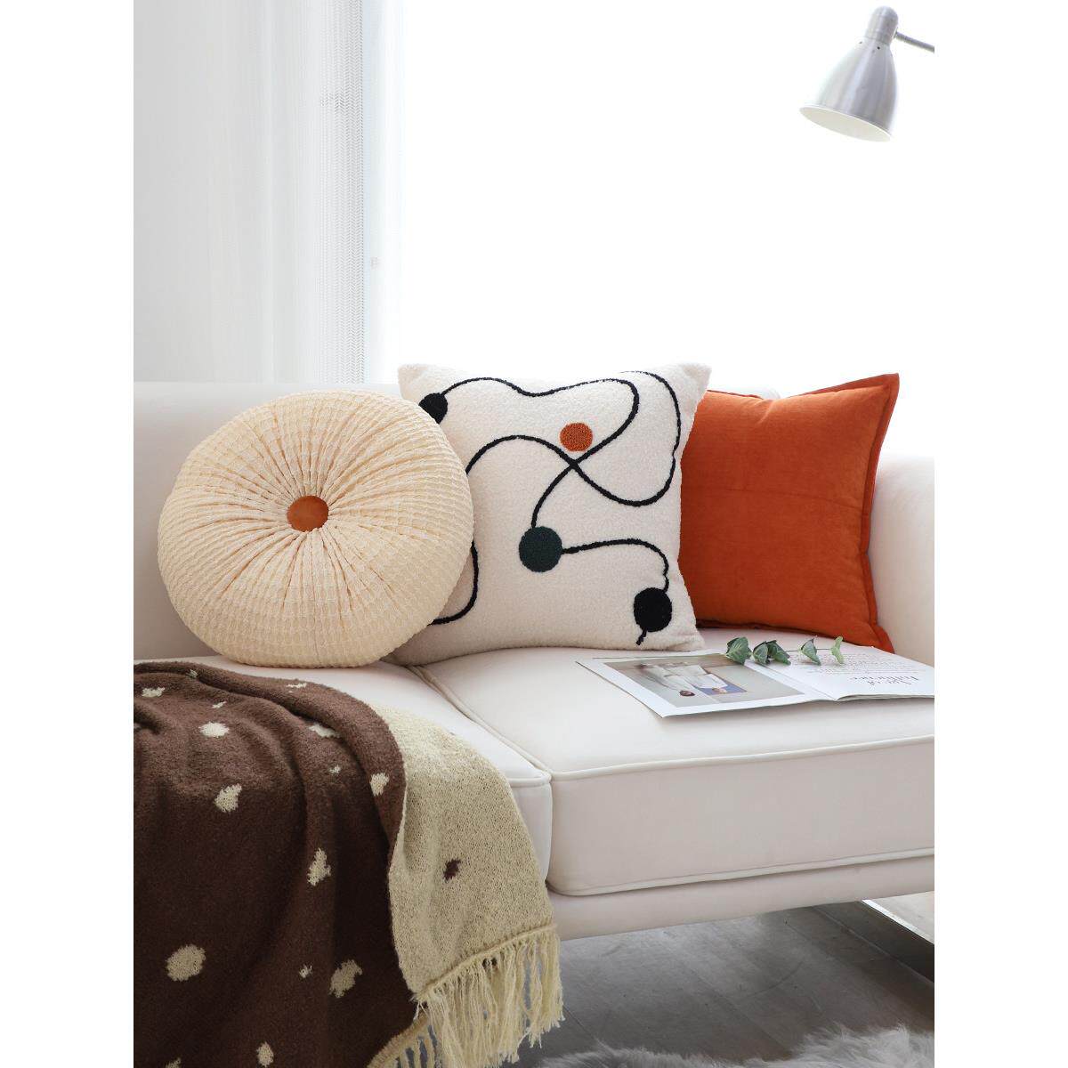 ins风魔力圈圈抱枕套轻奢卧室靠垫现代简约客厅沙发靠枕民宿方枕