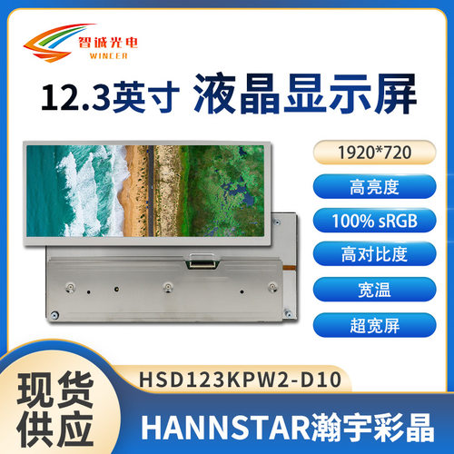 12.3寸液晶显示屏1920*720中控车载模组瀚彩液晶屏HSD123KPW2-D10