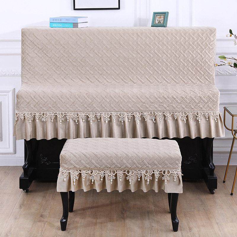 中式高级感钢琴防尘罩半罩现代简约钢琴套遮盖布半包轻奢高档复古