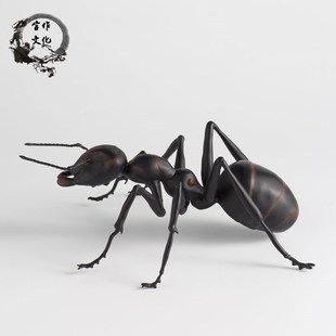 饰客厅玄关酒柜办公室桌面茶宠摆件 仿真雕塑大型铜蚂蚁摆件家居装