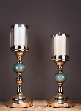 新中式陶瓷烛台家居饰品餐桌摆件浪漫烛光晚餐道具装饰蜡烛台酒柜