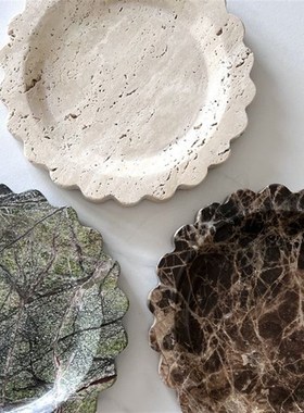 大理石托盘卫生间洗浴用品收纳摆件酒店民宿家居氛围感装饰