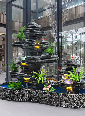 小倩大型假山f流水喷泉公司阳台酒店水景户外别墅庭院花园风水摆