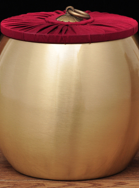 黄铜茶叶罐摆件办公室摆设储存罐密封罐茶罐家居客厅茶几装饰品