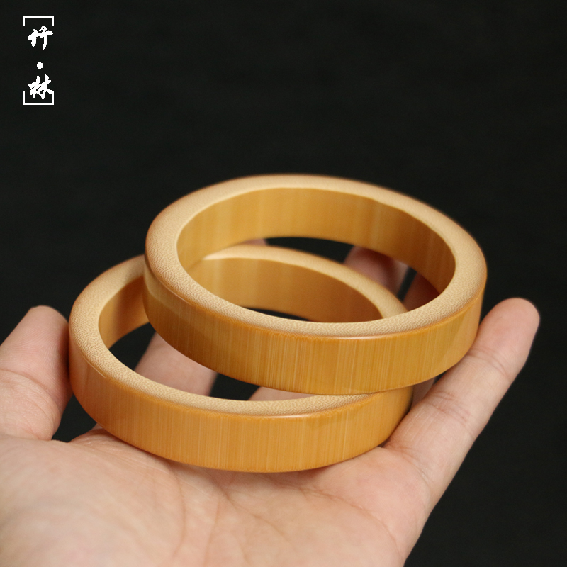 精品纯手工精磨天然几十年老玉竹手镯男女款竹制手环手链搭配搁环