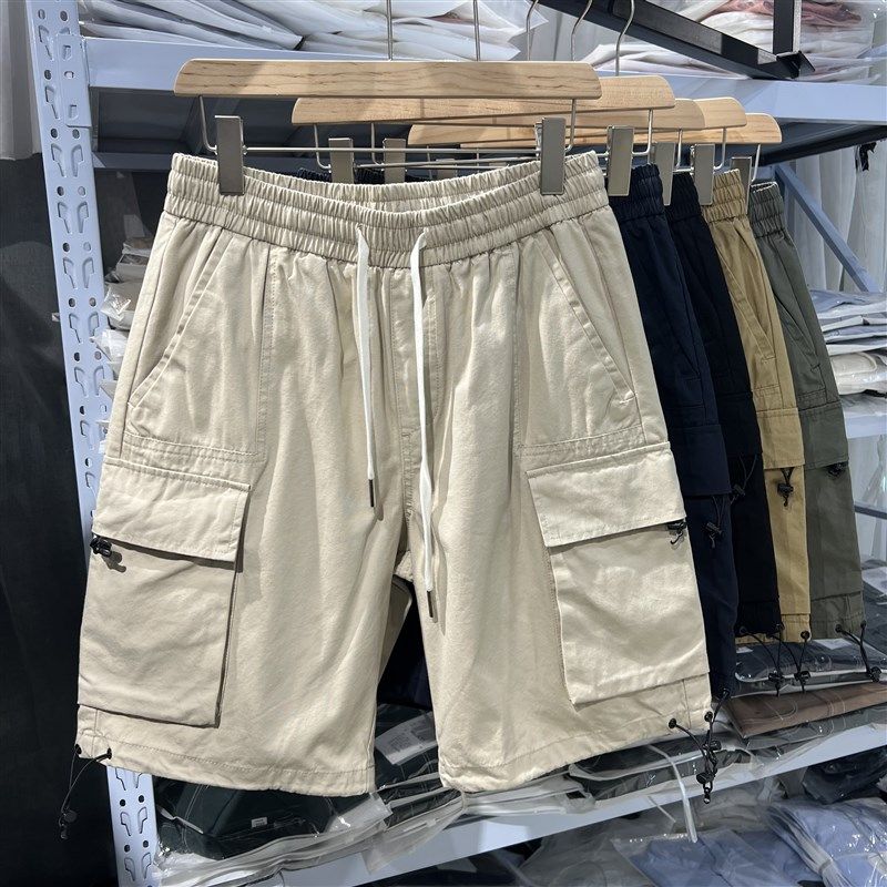 少量日系外贸水洗纯棉短裤夏季男士轻工装覆古机能宽松直筒五分裤,男装,休闲裤,淘宝优惠券,粉丝福利购,淘宝优惠卷