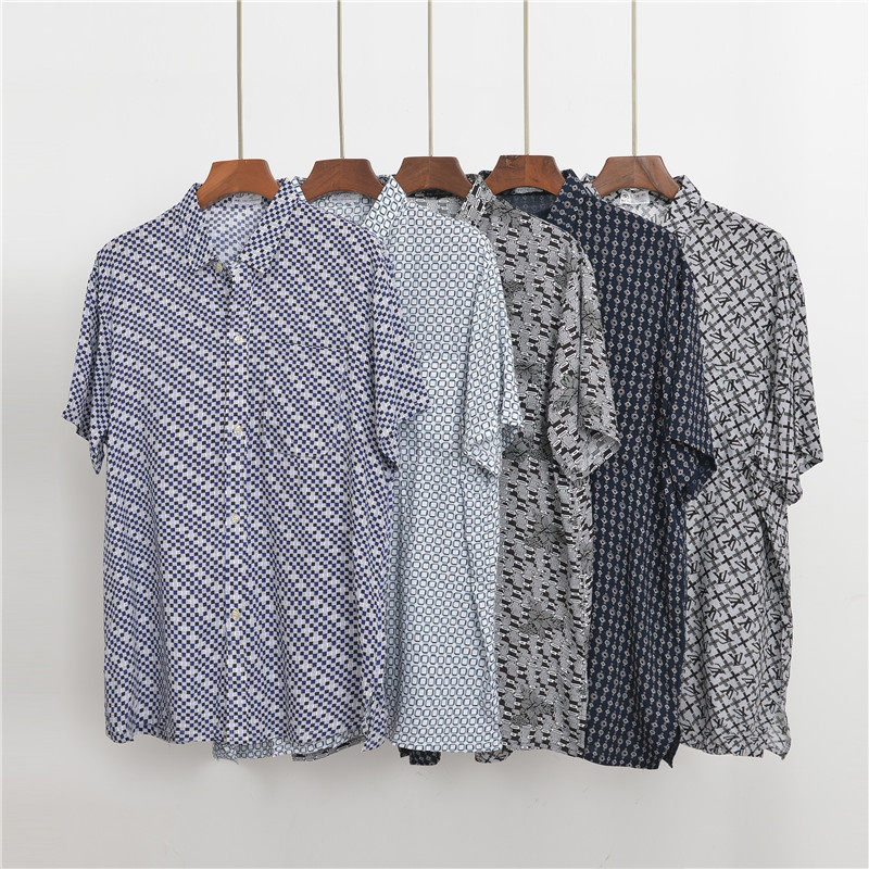 夏季百搭中老年男装绵绸上衣短袖衬衫开衫T恤人造棉翻领衬衣,男装,衬衫,淘宝优惠券,粉丝福利购,淘宝优惠卷