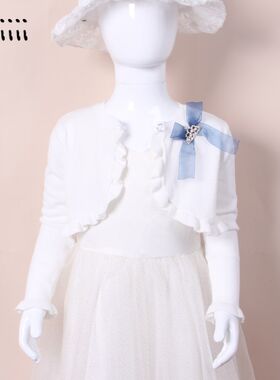 女童针织开衫短款外套夏天空调六一出游小孩儿童纯棉毛衣外搭披肩