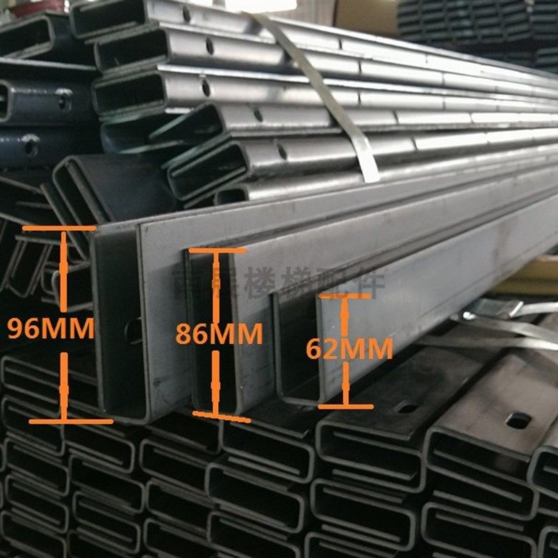 楼梯扶手阳台无框玻璃栏杆工程轨道地槽玻璃护栏预埋U型钢槽配件