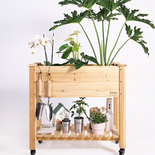阳台蔬菜种植箱架花箱p露台室内户外家用可移动种菜箱实木大容量