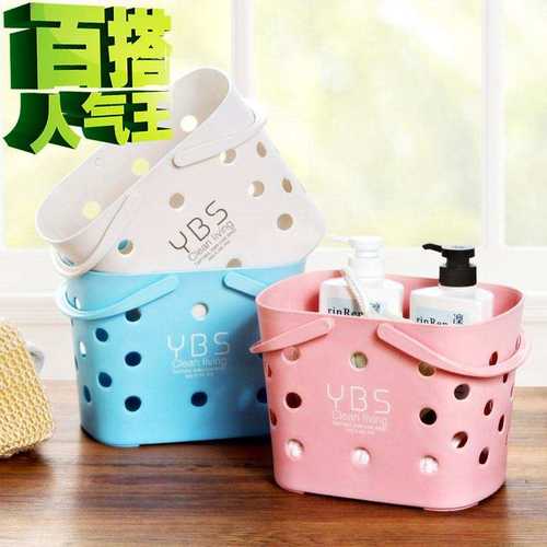 手提洗澡篮收纳筐浴室塑料大号男女浴筐沐浴收纳篮菜新款篮桌