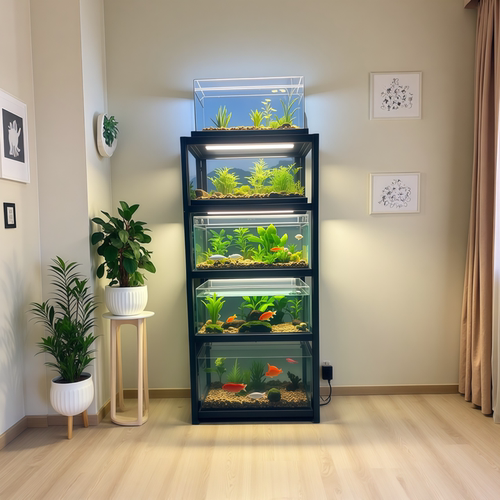 新款鱼缸底架高承重多层底柜